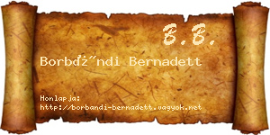 Borbándi Bernadett névjegykártya