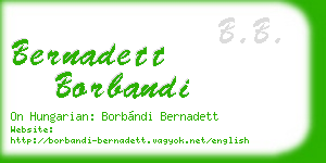 bernadett borbandi business card